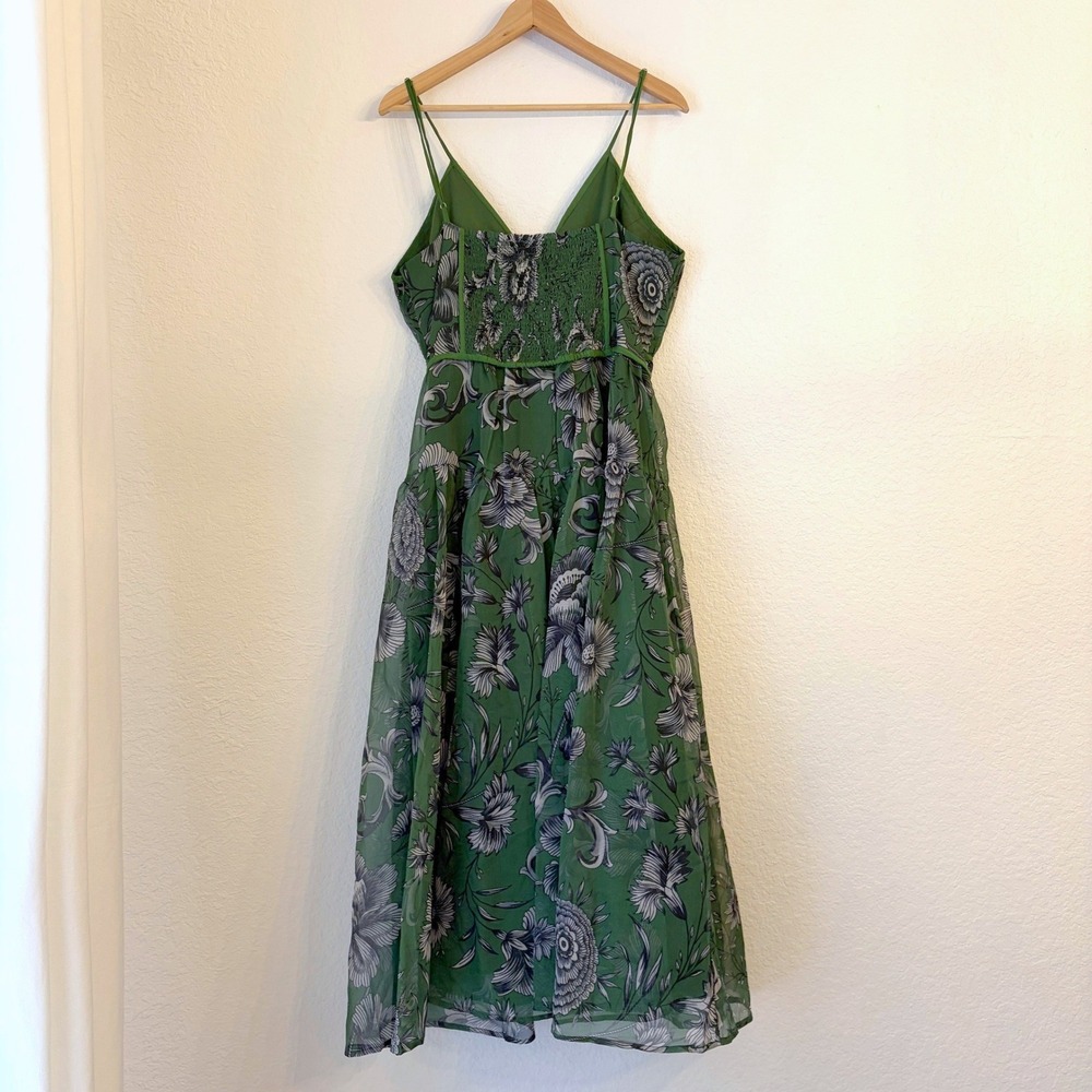 Anthropologie Penny Floral Pleated Midi Dress XL Wedding Guest Chiffon Romantic - Picture 7 of 15